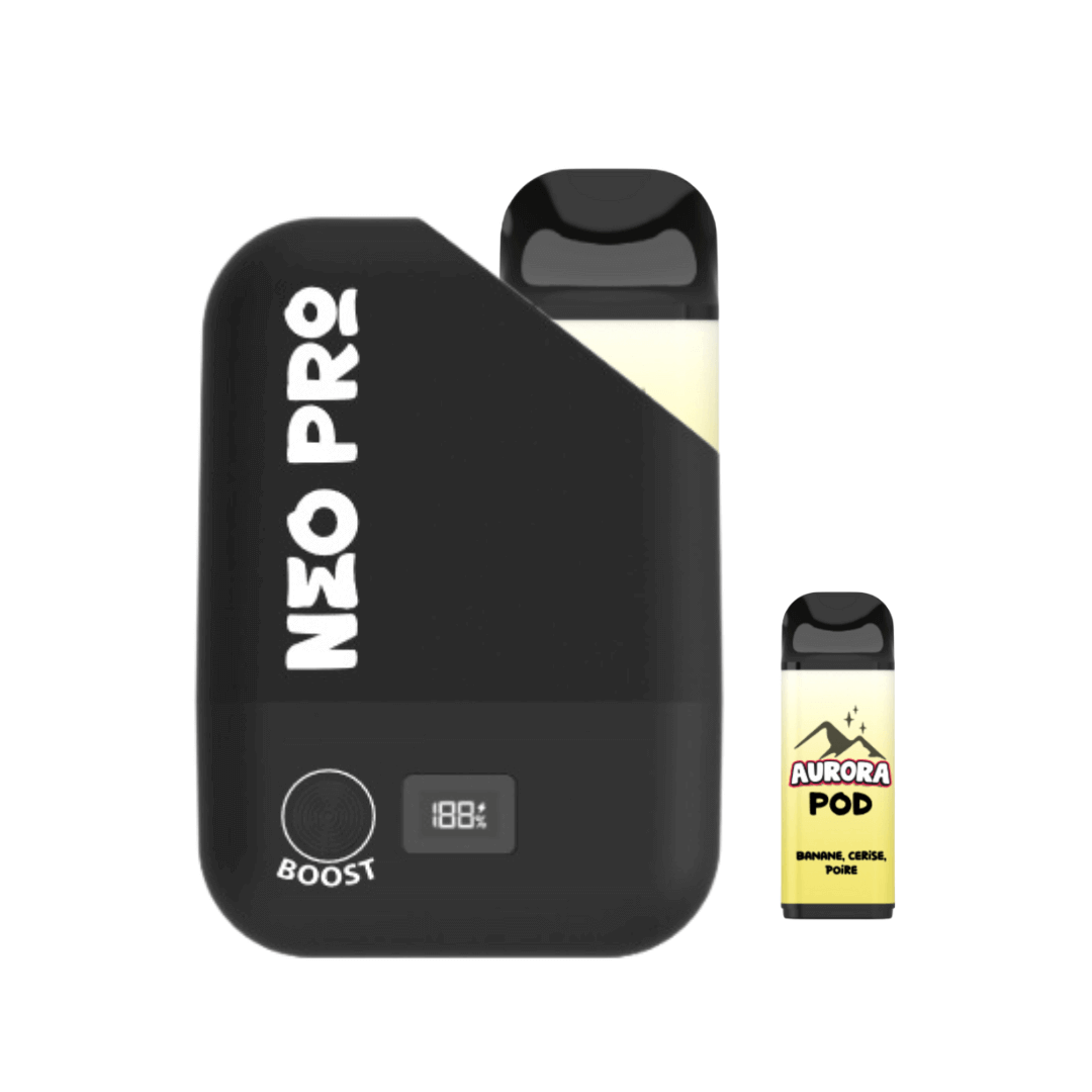 Kit Aurora Pod 7000 Puffs - Cerise Banane Poire - Grossiste de Cigarettes Électroniques, E-liquides Maroc